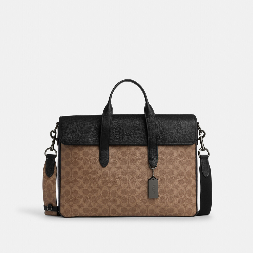 Coach Outlet Men's Sullivan Portfolio Brief In Signature Canvas